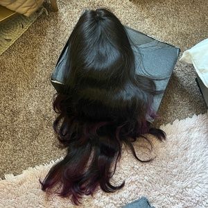 Human hair double drawn closure wig for sale.